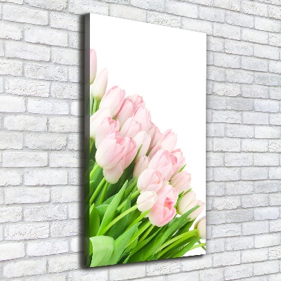 Wall art canvas large Pink tulips