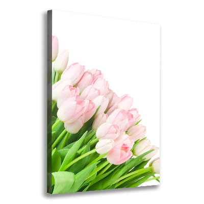 Wall art canvas large Pink tulips