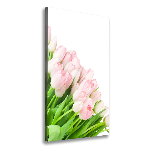 Wall art canvas large Pink tulips