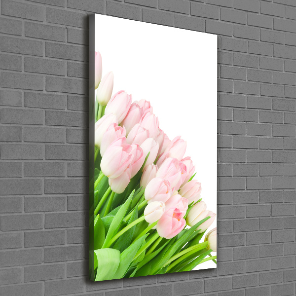 Wall art canvas large Pink tulips