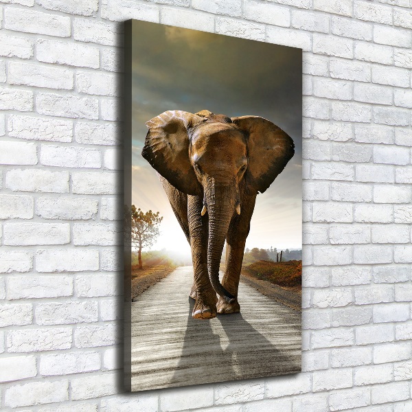 Canvas wall art Walking the elephant