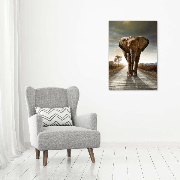 Canvas wall art Walking the elephant