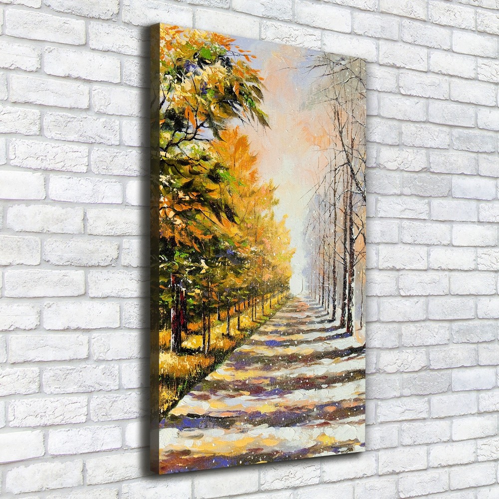 Wall art canvas large Winter and autumn