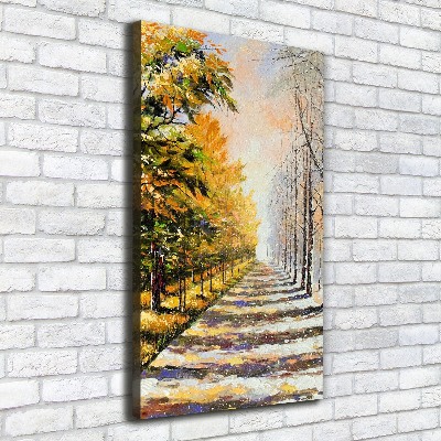 Wall art canvas large Winter and autumn