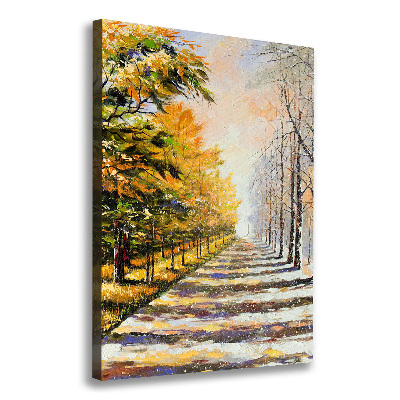 Wall art canvas large Winter and autumn