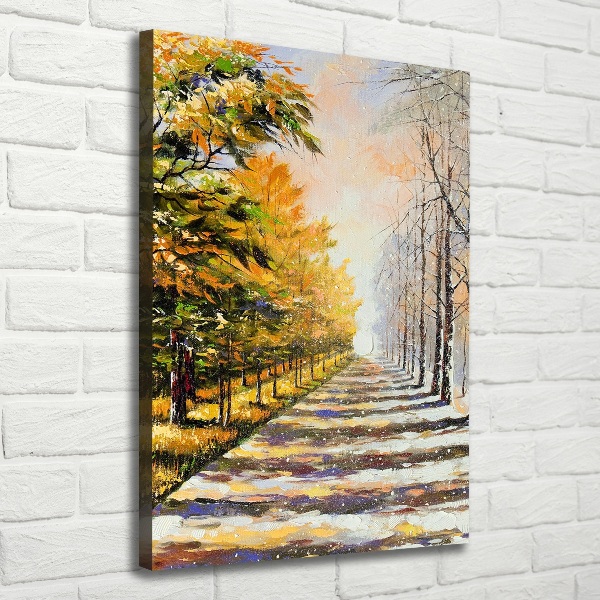 Wall art canvas large Winter and autumn