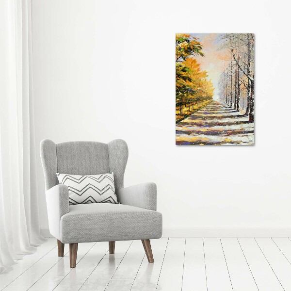 Wall art canvas large Winter and autumn