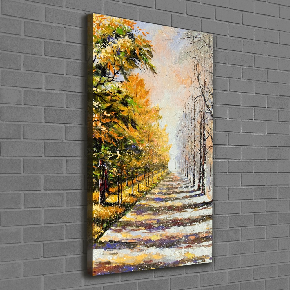 Wall art canvas large Winter and autumn