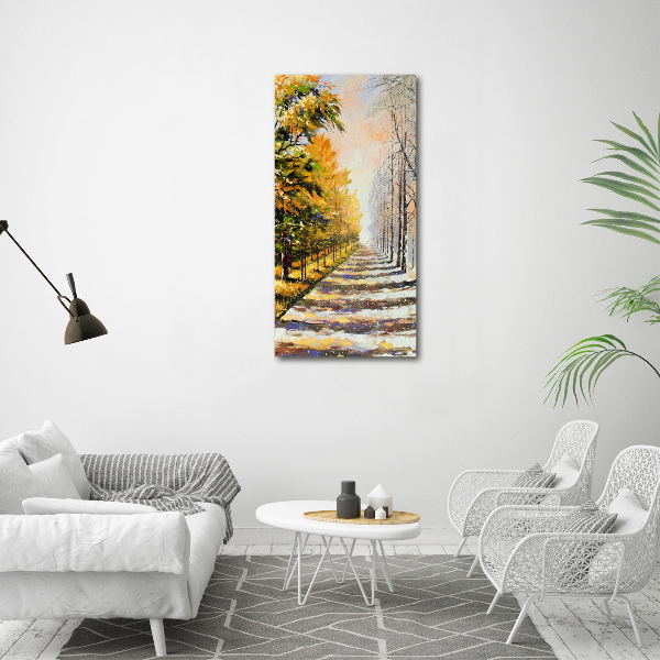 Wall art canvas large Winter and autumn