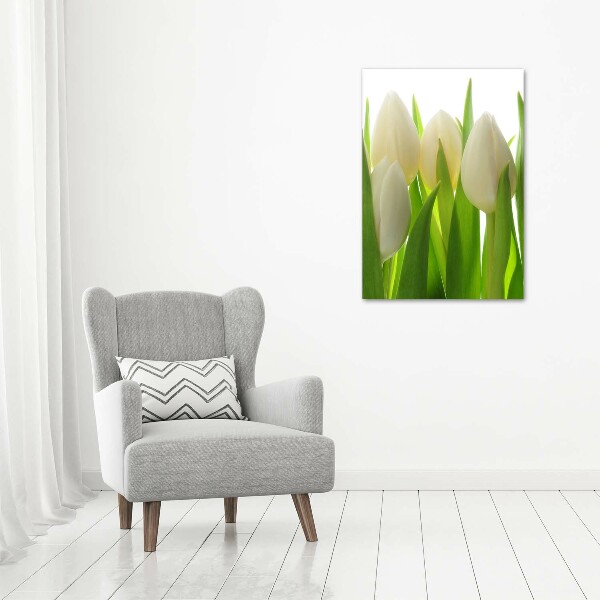 Canvas wall art White tulips