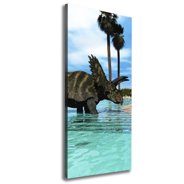 Large canvas wall art Dinosaurs on the beach