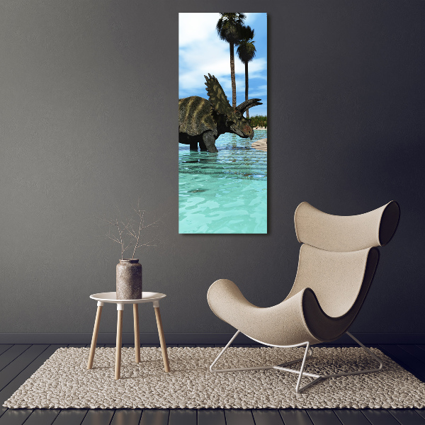 Large canvas wall art Dinosaurs on the beach