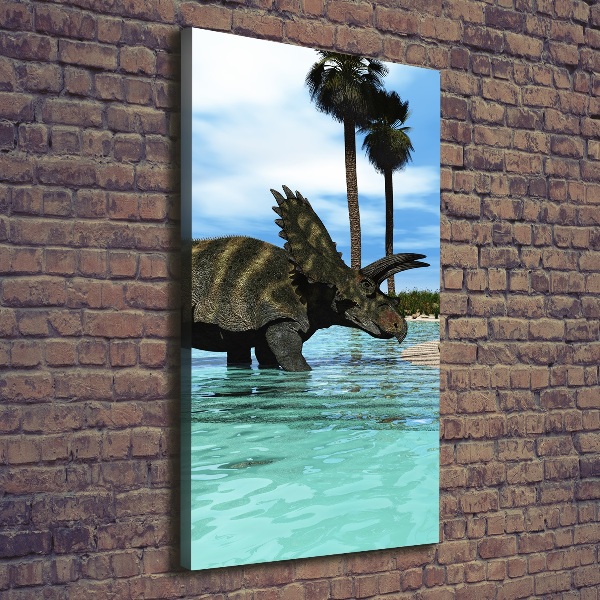 Large canvas wall art Dinosaurs on the beach