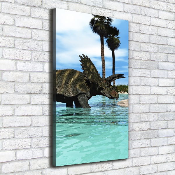 Large canvas wall art Dinosaurs on the beach