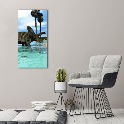 Large canvas wall art Dinosaurs on the beach