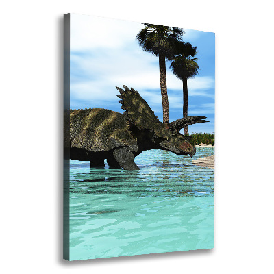 Large canvas wall art Dinosaurs on the beach