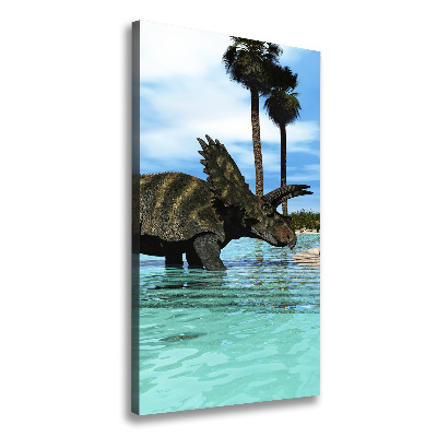 Large canvas wall art Dinosaurs on the beach