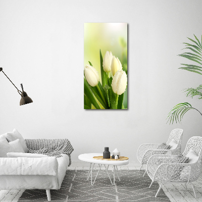 Large canvas wall art White tulips