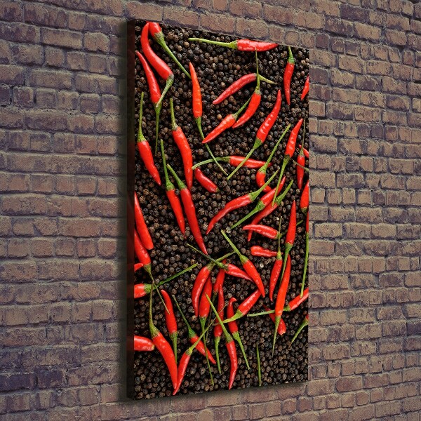 Wall art canvas large Chilli peppers