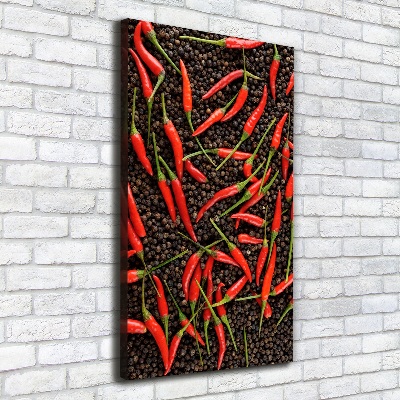 Wall art canvas large Chilli peppers