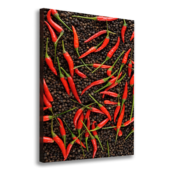 Wall art canvas large Chilli peppers