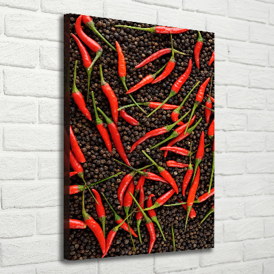 Wall art canvas large Chilli peppers