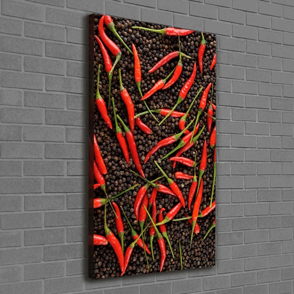 Wall art canvas large Chilli peppers