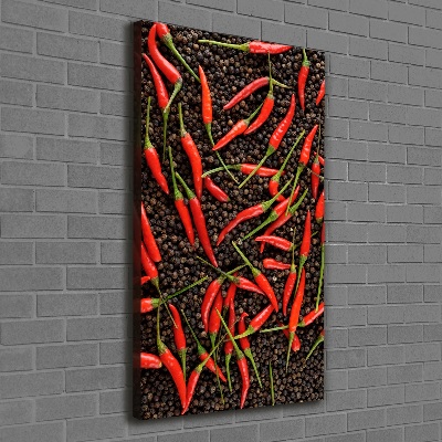 Wall art canvas large Chilli peppers