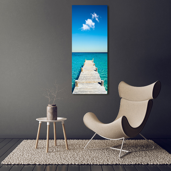 Wall art canvas large Wooden pier