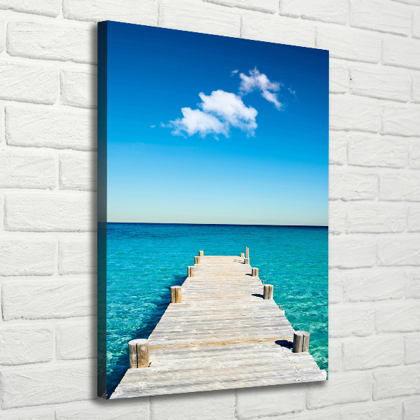 Wall art canvas large Wooden pier