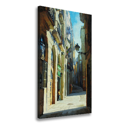 Wall art canvas large Barcelona streets