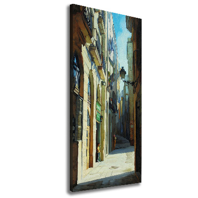 Wall art canvas large Barcelona streets