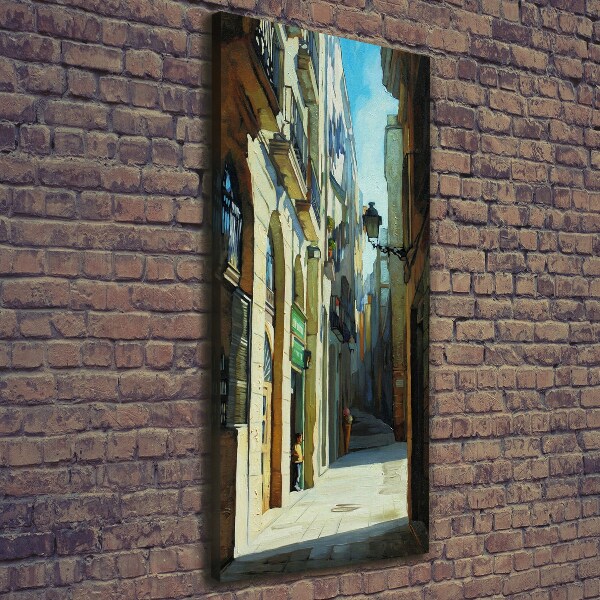 Wall art canvas large Barcelona streets