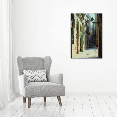 Wall art canvas large Barcelona streets