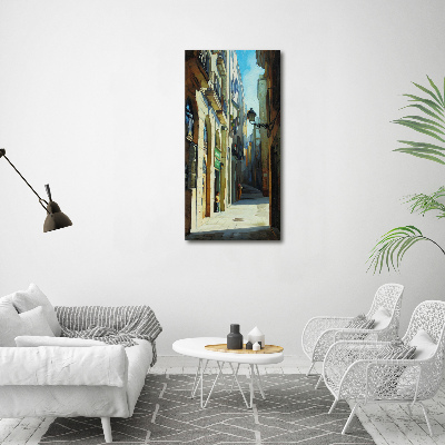 Wall art canvas large Barcelona streets