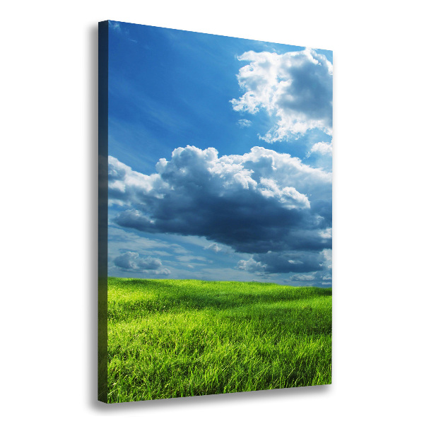 Picture canvas print Clouds above the field