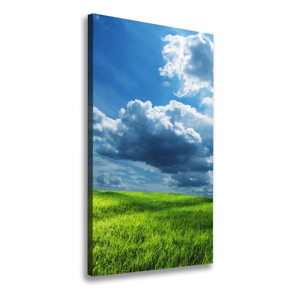 Picture canvas print Clouds above the field