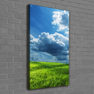 Picture canvas print Clouds above the field