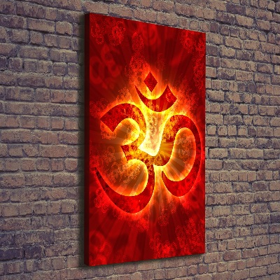 Wall art canvas large The burning sign of the OM