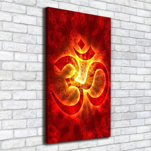 Wall art canvas large The burning sign of the OM