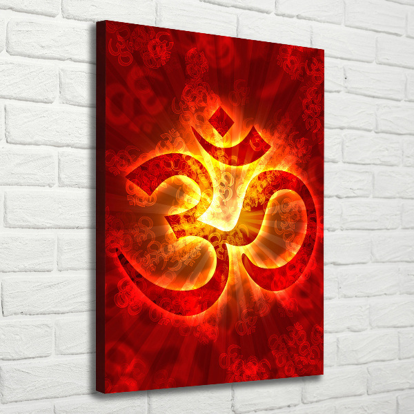 Wall art canvas large The burning sign of the OM