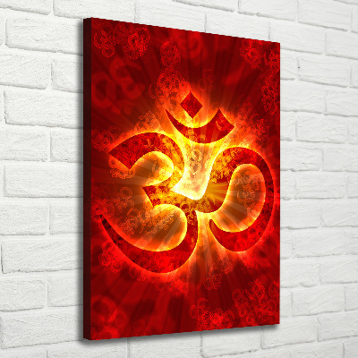 Wall art canvas large The burning sign of the OM