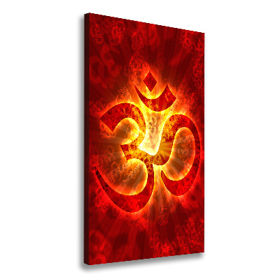 Wall art canvas large The burning sign of the OM