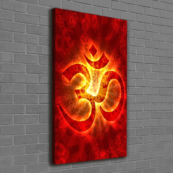 Wall art canvas large The burning sign of the OM