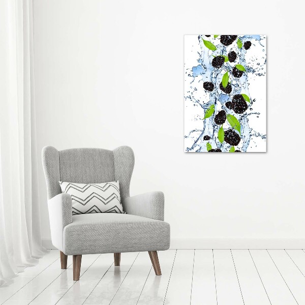 Canvas wall art Blackberries and water