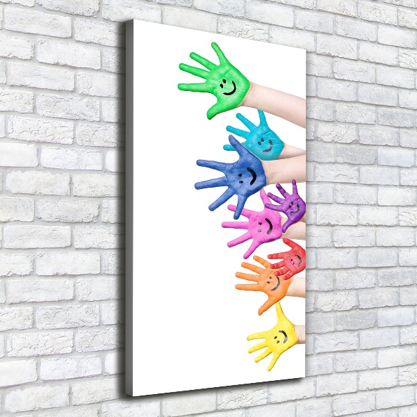 Large canvas wall art Painted hands