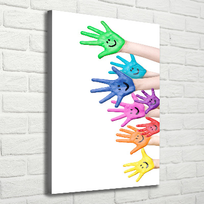 Large canvas wall art Painted hands