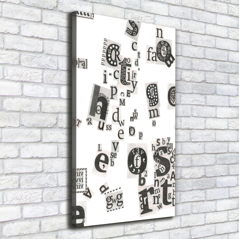 Large canvas wall art Letters from the newspaper