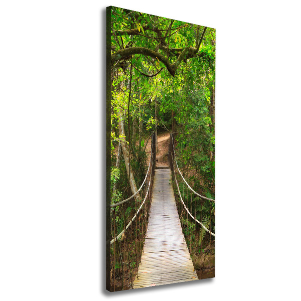 Picture canvas print The bridge hanging in the forest