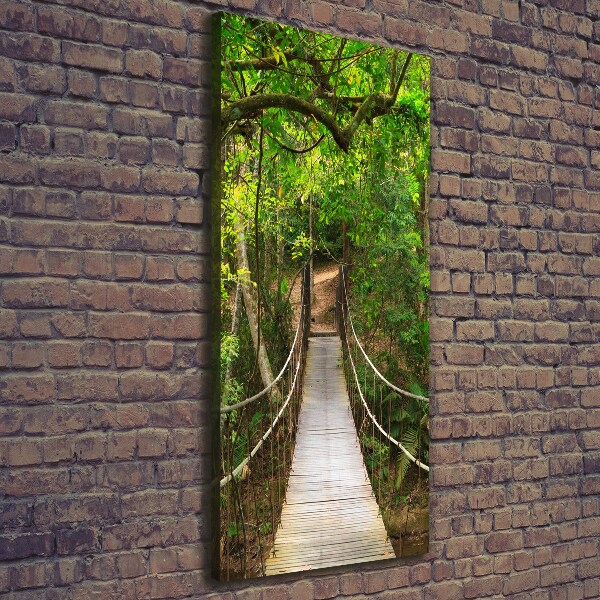 Picture canvas print The bridge hanging in the forest